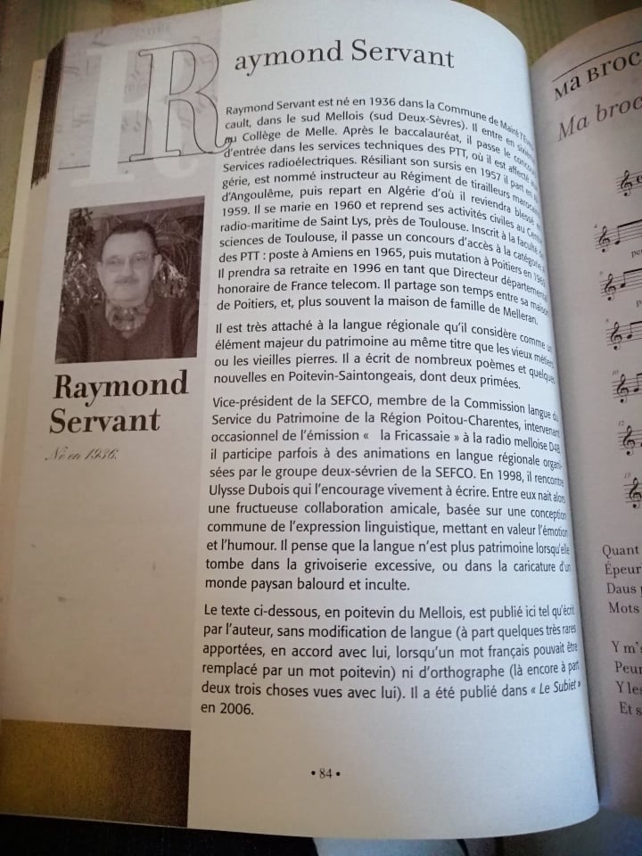 Raymond Servant - Auteur en langue Poitevine